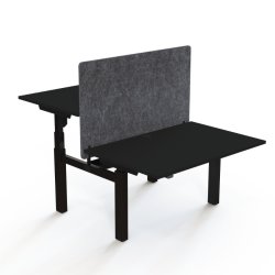 ConSet Dobbeltbord Bench 120x80 - 501-88 - Sort bordplade - sort stel