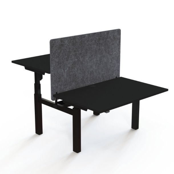 ConSet Dobbeltbord Bench 120x80 - 501-88 - Sort bordplade - sort stel