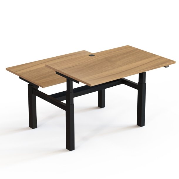 ConSet Dobbeltbord Bench 120x80 - 501-88 - Valn�d bordplade - sort stel