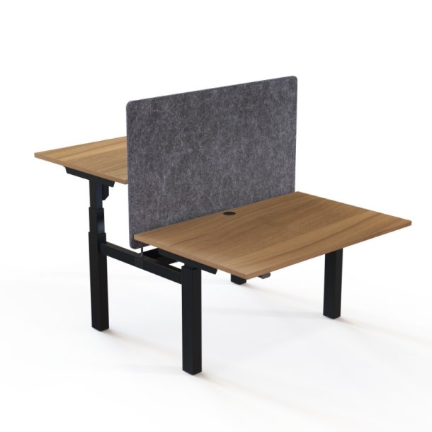 ConSet Dobbeltbord Bench 120x80 - 501-88 - Valn�d bordplade - sort stel