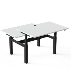 ConSet Dobbeltbord Bench 120x80 - 501-88 - Hvid bordplade - sort stel