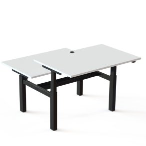 ConSet Dobbeltbord Bench 120x80 - 501-88 - Hvid bordplade - sort stel