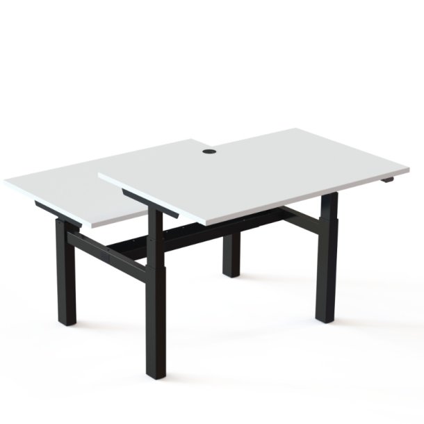 ConSet Dobbeltbord Bench 120x80 - 501-88 - Hvid bordplade - sort stel