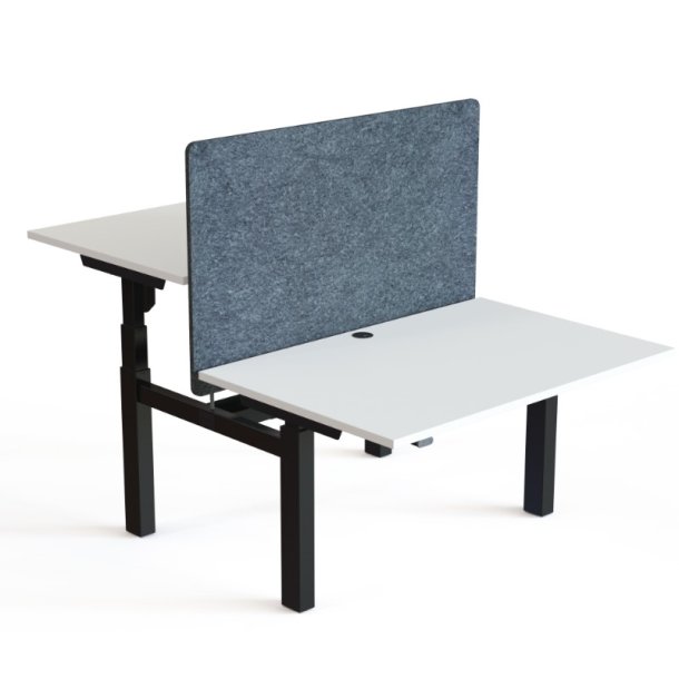 ConSet Dobbeltbord Bench 120x80 - 501-88 - Hvid bordplade - sort stel