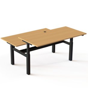 ConSet Dobbeltbord Bench 160x80 - 501-88 - B�g bordplade - sort stel