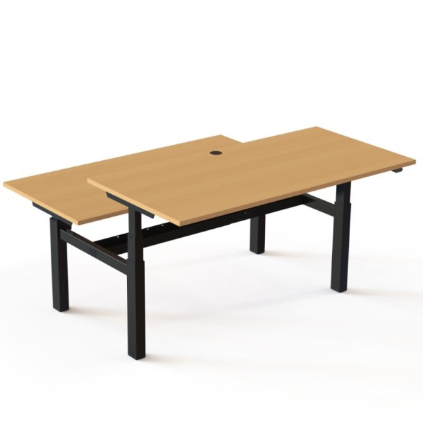 ConSet Dobbeltbord Bench 160x80 - 501-88 - B�g bordplade - sort stel