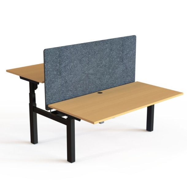 ConSet Dobbeltbord Bench 160x80 - 501-88 - B�g bordplade - sort stel
