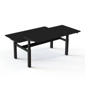 ConSet Dobbeltbord Bench 160x80 - 501-88 - Sort bordplade - sort stel