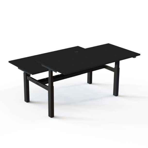 ConSet Dobbeltbord Bench 160x80 - 501-88 - Sort bordplade - sort stel