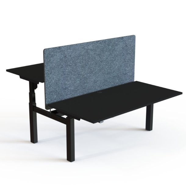 ConSet Dobbeltbord Bench 160x80 - 501-88 - Sort bordplade - sort stel