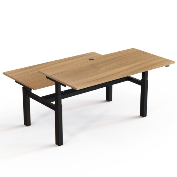 ConSet Dobbeltbord Bench 160x80 - 501-88 - Valn�d bordplade - sort stel