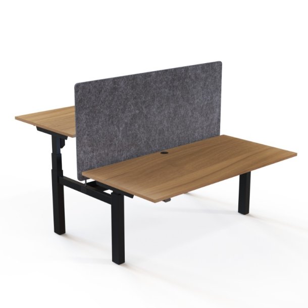 ConSet Dobbeltbord Bench 160x80 - 501-88 - Valn�d bordplade - sort stel