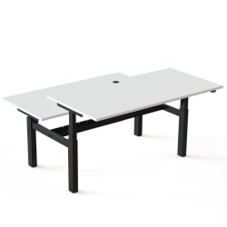 ConSet Dobbeltbord Bench 160x80 - 501-88 - Hvid bordplade - sort stel