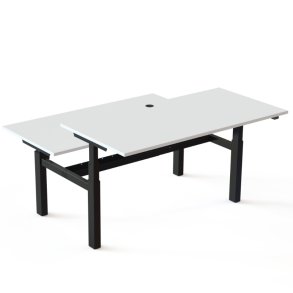 ConSet Dobbeltbord Bench 160x80 - 501-88 - Hvid bordplade - sort stel