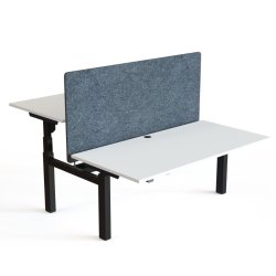 ConSet Dobbeltbord Bench 160x80 - 501-88 - Hvid bordplade - sort stel