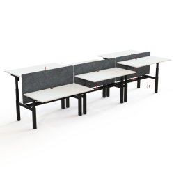 ConSet Dobbeltbord Bench 160x80 - 501-88 - Hvid bordplade - sort stel