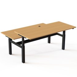 ConSet Dobbeltbord Bench 180x80 - 501-88 - B�g bordplade - sort stel