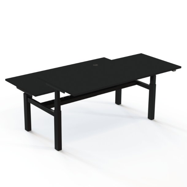 ConSet Dobbeltbord Bench 180x80 - 501-88 - Sort bordplade - sort stel