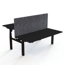 ConSet Dobbeltbord Bench 180x80 - 501-88 - Sort bordplade - sort stel