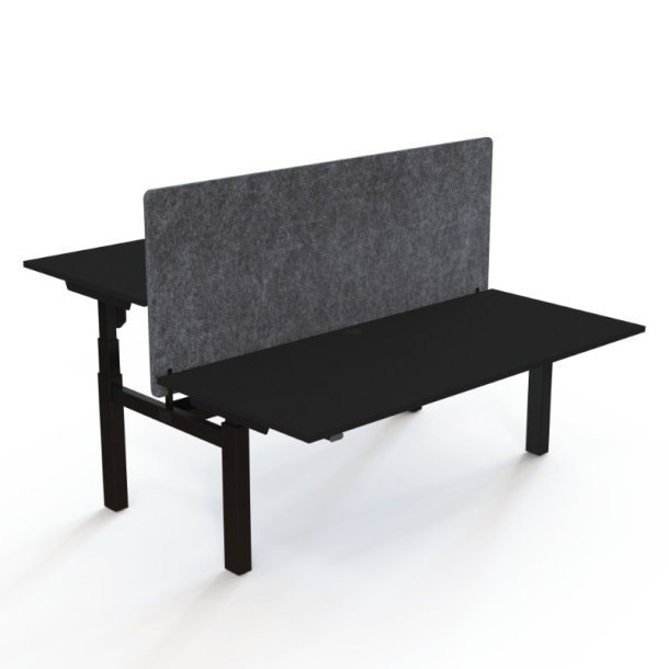 ConSet Dobbeltbord Bench 180x80 - 501-88 - Sort bordplade - sort stel