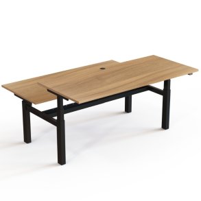 ConSet Dobbeltbord Bench 180x80 - 501-88 - Valn�d bordplade - sort stel