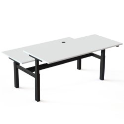 ConSet Dobbeltbord Bench 180x80 - 501-88 - Hvid bordplade - sort stel