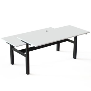 ConSet Dobbeltbord Bench 180x80 - 501-88 - Hvid bordplade - sort stel