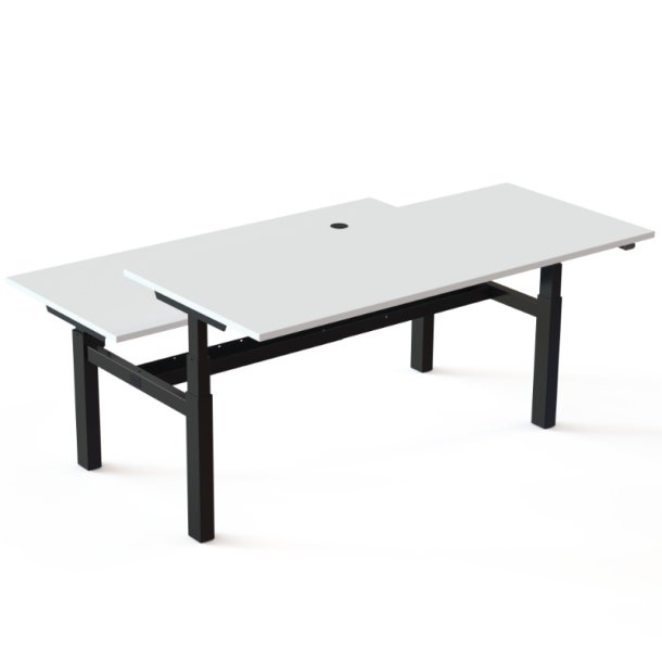 ConSet Dobbeltbord Bench 180x80 - 501-88 - Hvid bordplade - sort stel