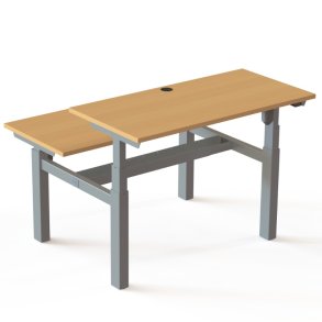 ConSet Dobbeltbord Bench 120x60 - 501-88 - B�g bordplade - s�lv stel
