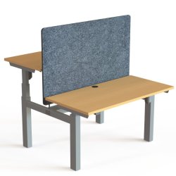 ConSet Dobbeltbord Bench 120x60 - 501-88 - B�g bordplade - s�lv stel