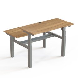 ConSet Dobbeltbord Bench 120x60 - 501-88 - Valn�d bordplade - s�lv stel