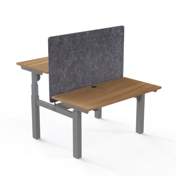 ConSet Dobbeltbord Bench 120x60 - 501-88 - Valn�d bordplade - s�lv stel