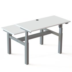 ConSet Dobbeltbord Bench 120x60 - 501-88 - Hvid bordplade - s�lv stel