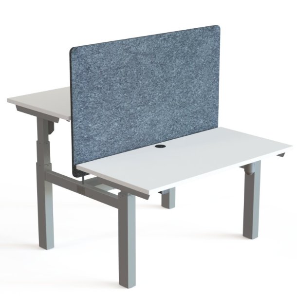 ConSet Dobbeltbord Bench 120x60 - 501-88 - Hvid bordplade - s�lv stel