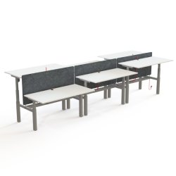 ConSet Dobbeltbord Bench 120x60 - 501-88 - Hvid bordplade - s�lv stel
