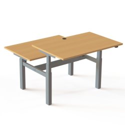 ConSet Dobbeltbord Bench 120x80 - 501-88 - B�g bordplade - s�lv stel