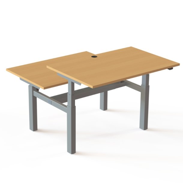 ConSet Dobbeltbord Bench 120x80 - 501-88 - B�g bordplade - s�lv stel