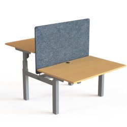ConSet Dobbeltbord Bench 120x80 - 501-88 - B�g bordplade - s�lv stel