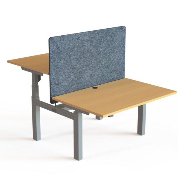 ConSet Dobbeltbord Bench 120x80 - 501-88 - B�g bordplade - s�lv stel