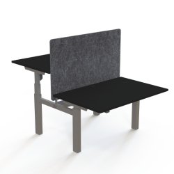 ConSet Dobbeltbord Bench 120x80 - 501-88 - Sort bordplade - s�lv stel