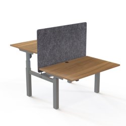 ConSet Dobbeltbord Bench 120x80 - 501-88 - Valn�d bordplade - s�lv stel
