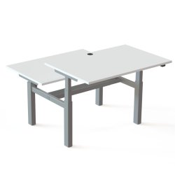 ConSet Dobbeltbord Bench 120x80 - 501-88 - Hvid bordplade - s�lv stel