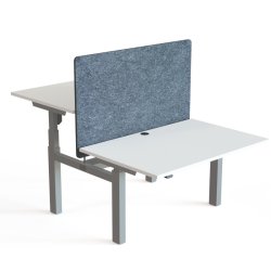 ConSet Dobbeltbord Bench 120x80 - 501-88 - Hvid bordplade - s�lv stel
