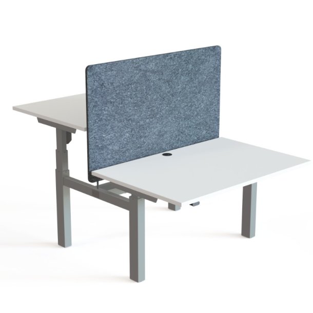 ConSet Dobbeltbord Bench 120x80 - 501-88 - Hvid bordplade - s�lv stel