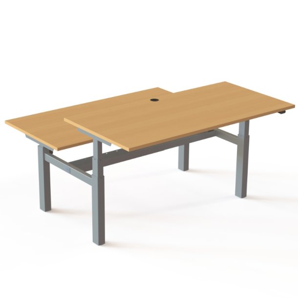 ConSet Dobbeltbord Bench 160x80 - 501-88 - B�g bordplade - s�lv stel