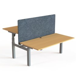 ConSet Dobbeltbord Bench 160x80 - 501-88 - B�g bordplade - s�lv stel