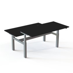 ConSet Dobbeltbord Bench 160x80 - 501-88 - Sort bordplade - s�lv stel