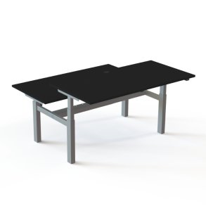 ConSet Dobbeltbord Bench 160x80 - 501-88 - Sort bordplade - s�lv stel
