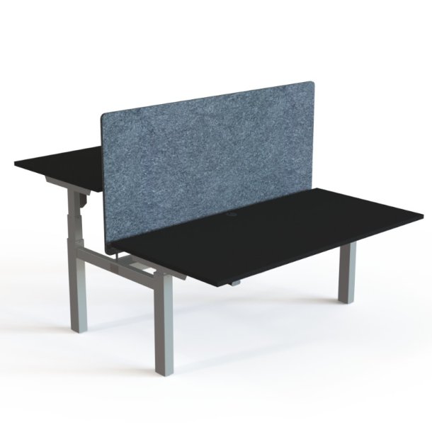 ConSet Dobbeltbord Bench 160x80 - 501-88 - Sort bordplade - s�lv stel