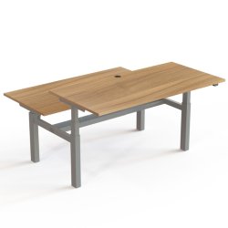 ConSet Dobbeltbord Bench 160x80 - 501-88 - Valn�d bordplade - s�lv stel